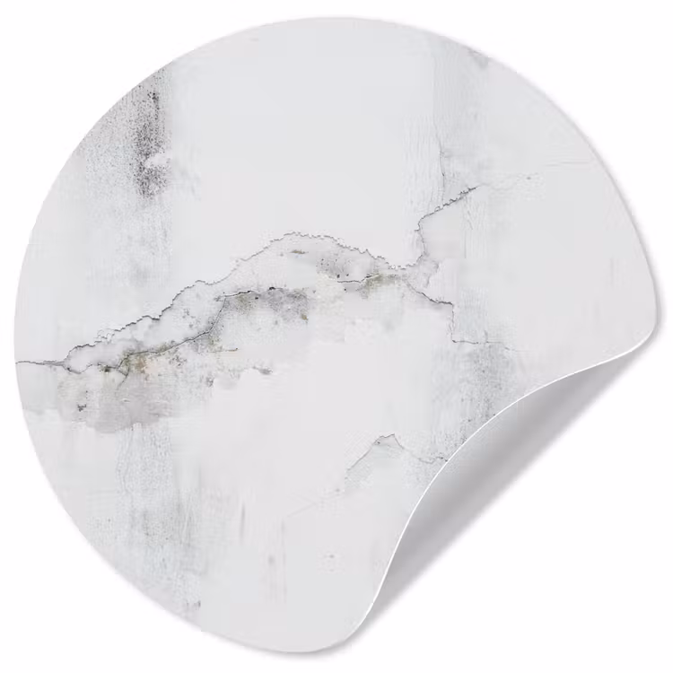 Beton - Grijs - Wit Wandcirkel behangsticker klein -3d