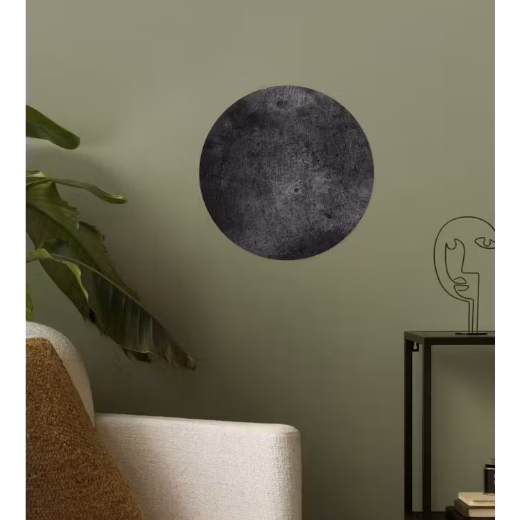 Beton - Structuur - Retro - Zwart - Grijs - Rustiek Wandcirkel behangsticker klein -sfeer2