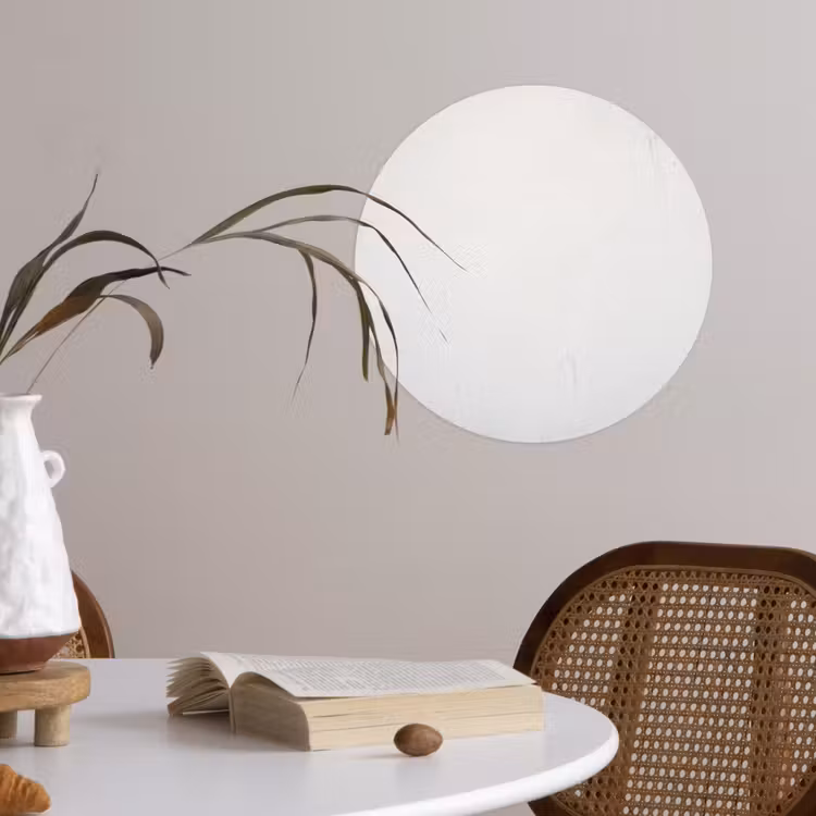 Beton - Wit - Modern Wandcirkel behangsticker klein -sfeer3
