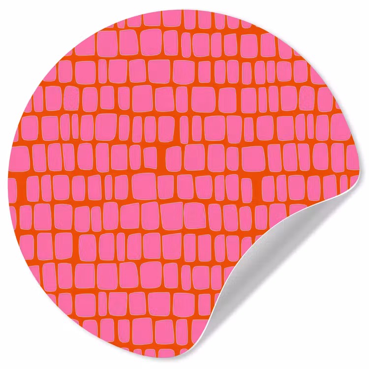 Organisch - Raster - Roze Wandcirkel behangsticker klein 186 -3d