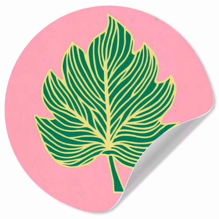 Blad - Groen - Illustratie - Minimalistisch Wandcirkel behangsticker klein -3d
