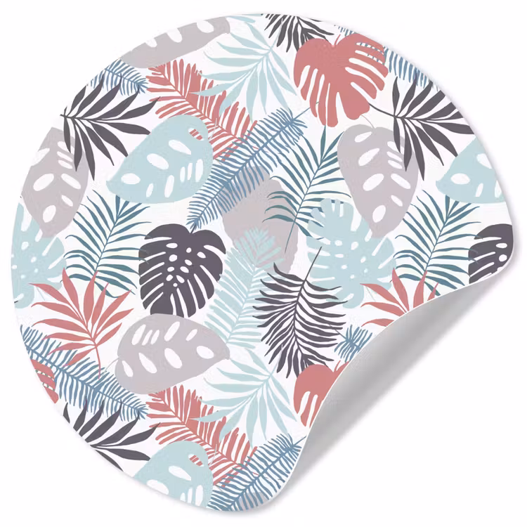 Bladeren - Jungle - Pastel - Tropisch Wandcirkel behangsticker klein -3d