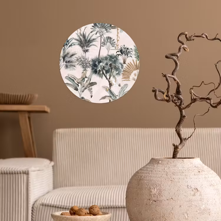 Bladeren - Monstera - Jungle - Tropical Wandcirkel behangsticker klein -sfeer1