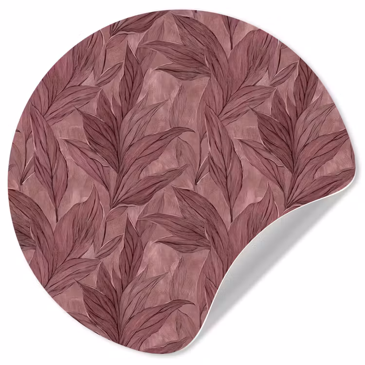Bladeren - Patroon - Paars Wandcirkel behangsticker klein 186 -3d