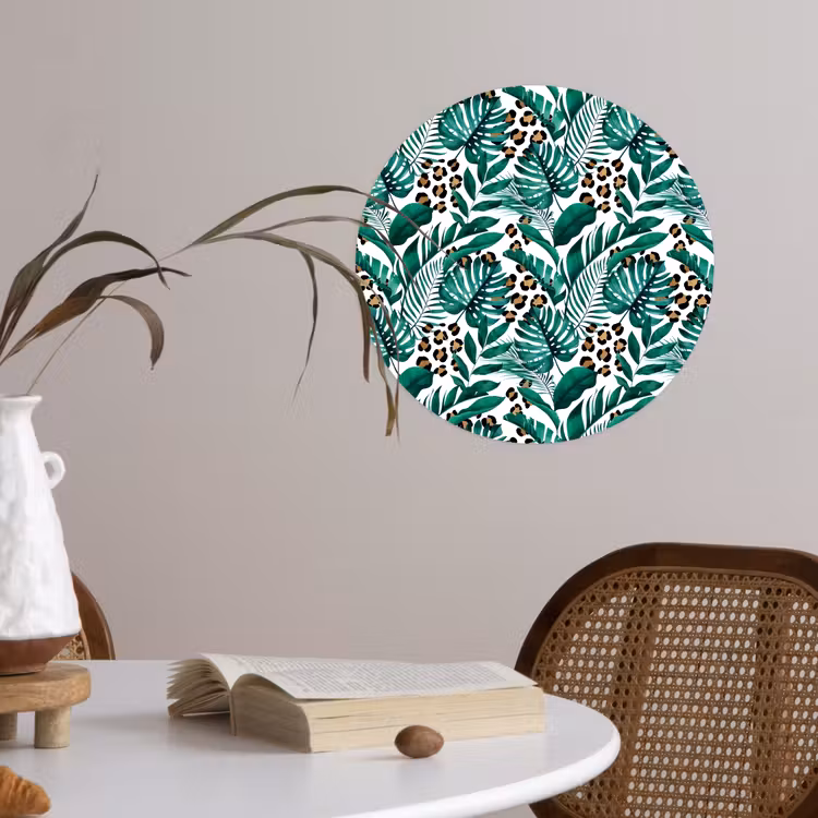 Bladeren - Tropisch - Jungle Wandcirkel behangsticker klein -sfeer3