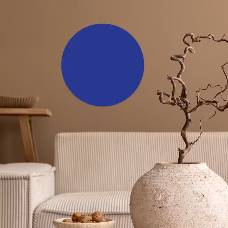 Blauw - Effen kleur - Donkerblauw Wandcirkel behangsticker klein 186 -sfeer1