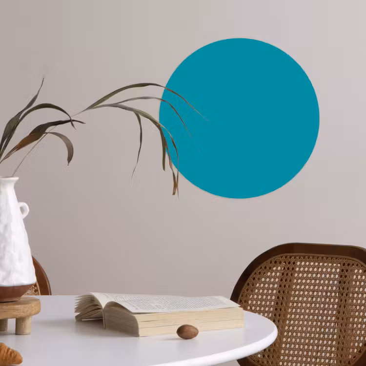 Blauw - Effen kleur Wandcirkel behangsticker klein 186 -sfeer3