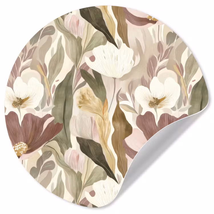 Bloemen - Aquarel - Kleurrijk Wandcirkel behangsticker klein 186 -3d