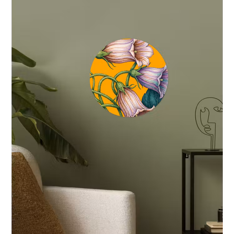 Runde Tapete - Blumen – Botanik – Gelb - Bloemen - Botanisch - Geel Wandcirkel behangsticker klein