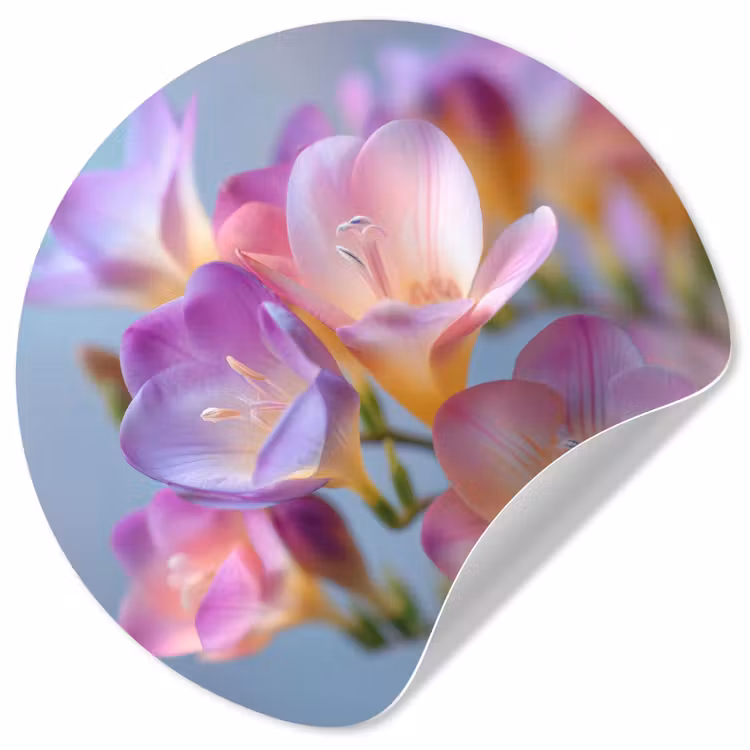 Bloemen - Paars - Overloop - Meeldraden Wandcirkel behangsticker klein -3d