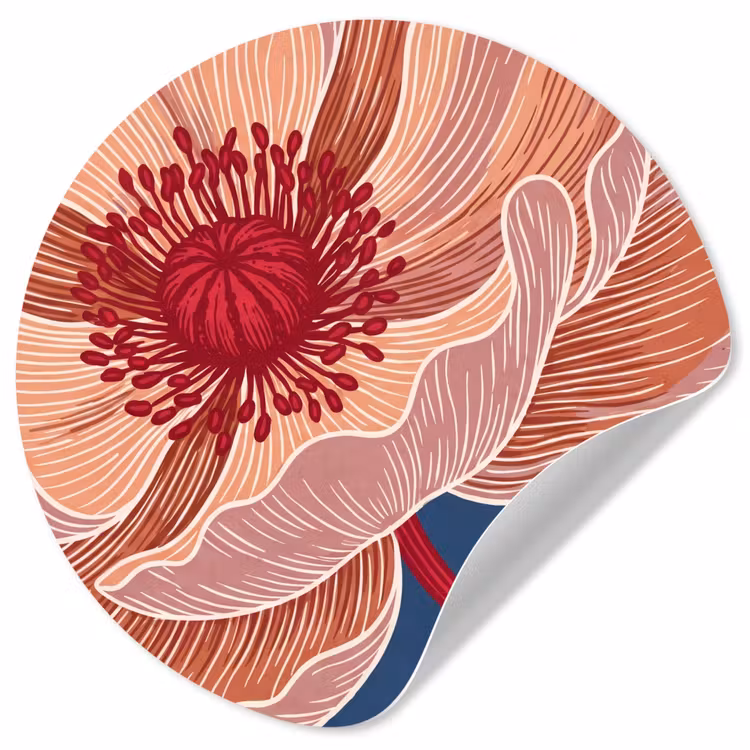 Runde Tapete - Blumen – Modern – Abstrakt - Bloemen - Modern - Abstract Wandcirkel behangsticker klein