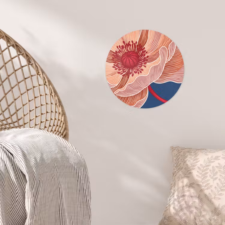 Runde Tapete - Blumen – Modern – Abstrakt - Bloemen - Modern - Abstract Wandcirkel behangsticker klein