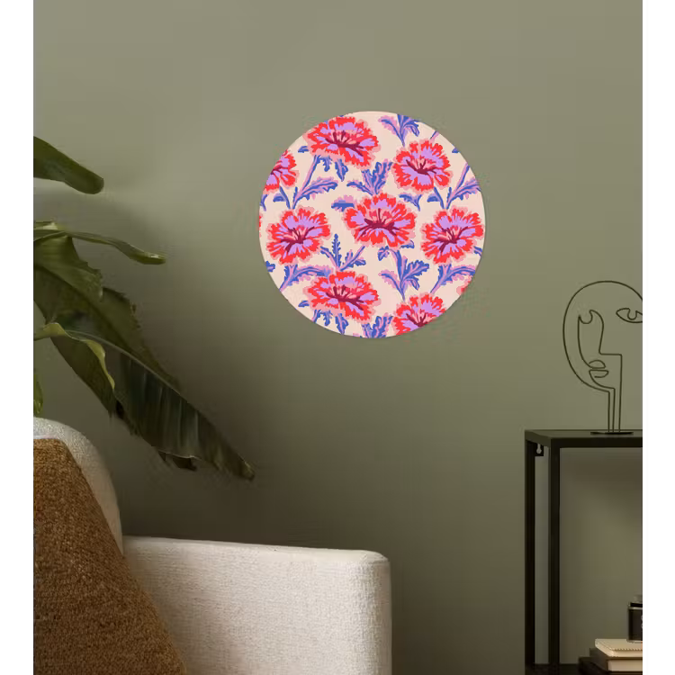 Bloemen - Patroon - Meerkleurig Wandcirkel behangsticker klein 186 -sfeer2