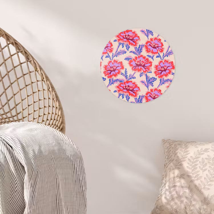 Bloemen - Patroon - Meerkleurig Wandcirkel behangsticker klein 186 -sfeer4