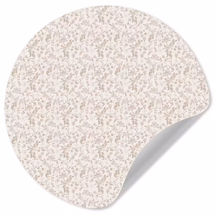 Bloemen - Patroon - Taupe Wandcirkel behangsticker klein 186 -3d