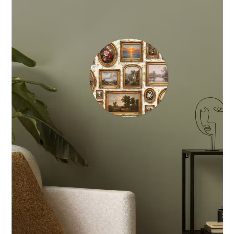 Bloemen - Roze - Stilleven - Klassiek Wandcirkel behangsticker klein -sfeer2
