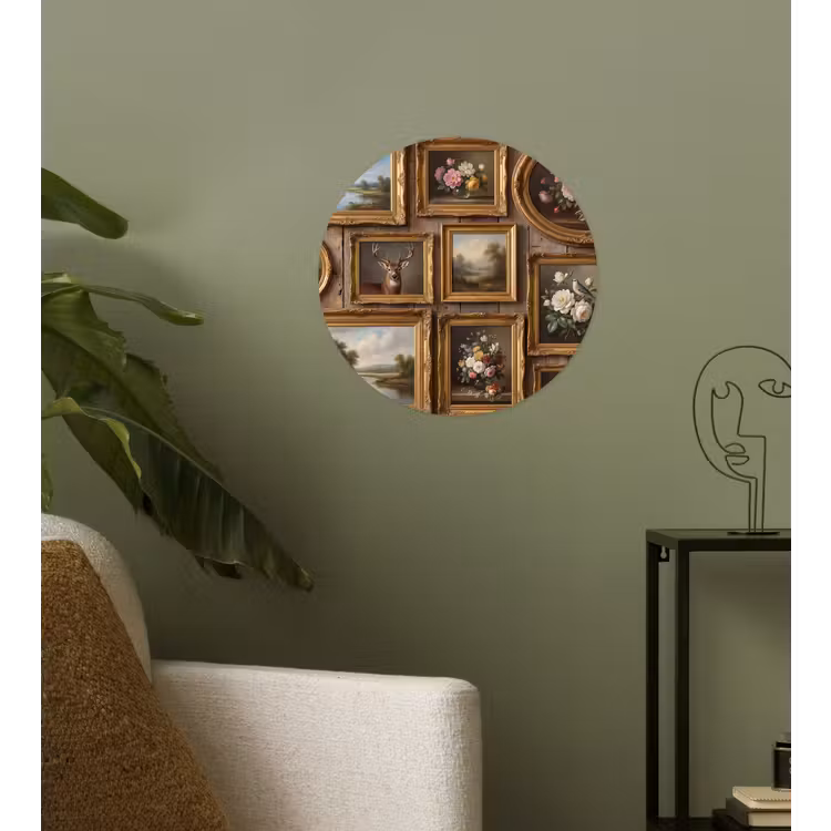 Bloemen - Rozen - Klassiek - Vaas - Kleurrijk Wandcirkel behangsticker klein -sfeer2