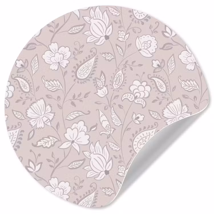 Bloemen - Getekend - Lavendel Wandcirkel behangsticker klein 186 -3d
