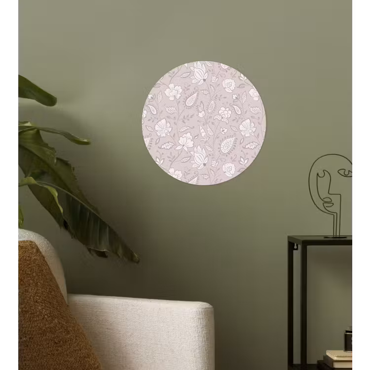 Bloemen - Getekend - Lavendel Wandcirkel behangsticker klein 186 -sfeer2