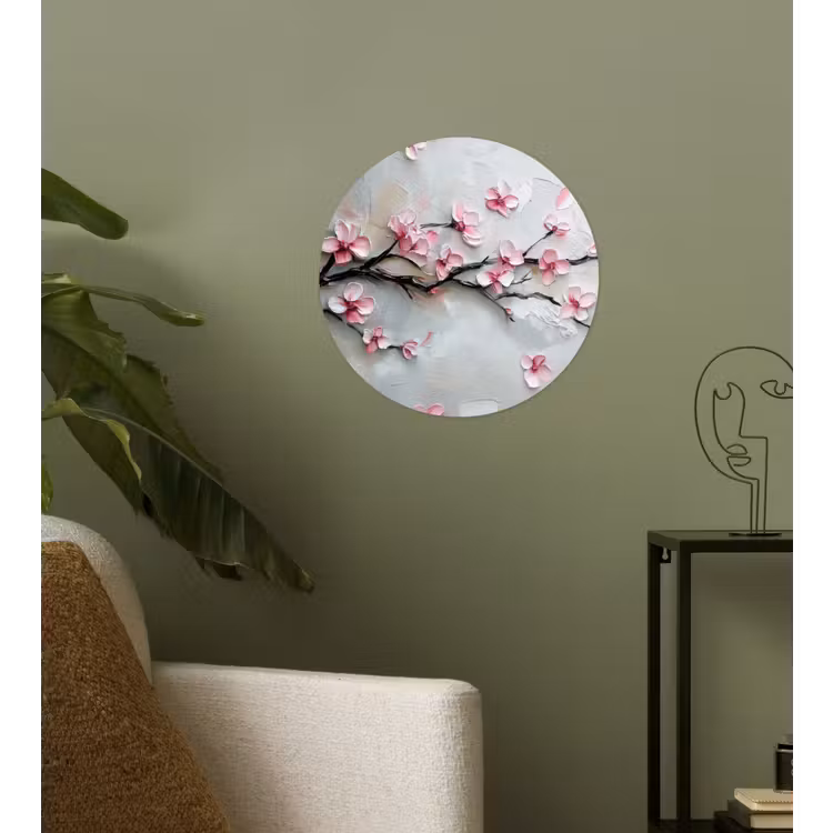 Bloesem - Kunstzinnig - Roze - Sakura Wandcirkel behangsticker klein -sfeer2