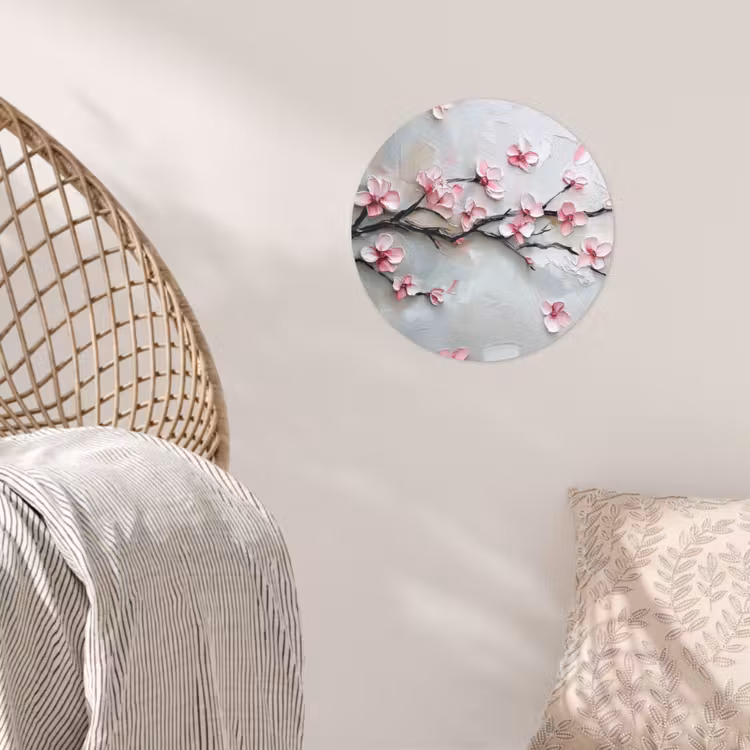 Bloesem - Kunstzinnig - Roze - Sakura Wandcirkel behangsticker klein -sfeer4
