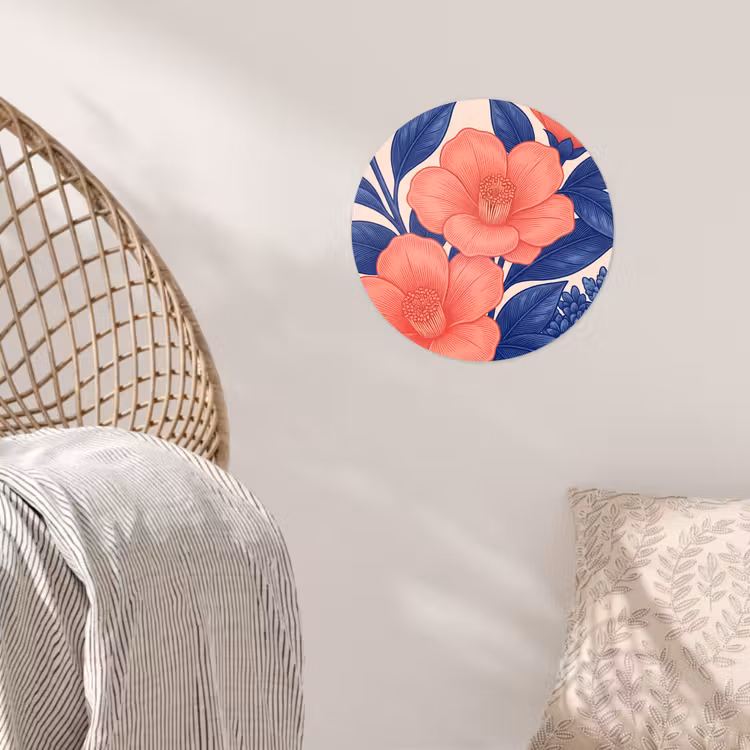 Runde Tapete - Blüten – Blätter – Botanik - Bloemen - Bladeren - Botanisch Wandcirkel behangsticker klein