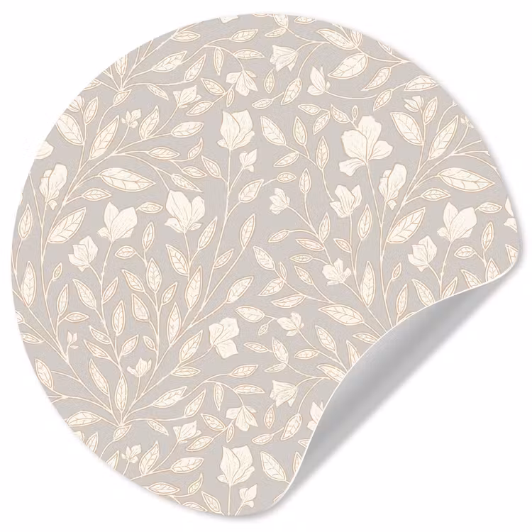 Bloemen - Steel - Blaadjes Wandcirkel behangsticker klein 186 -3d