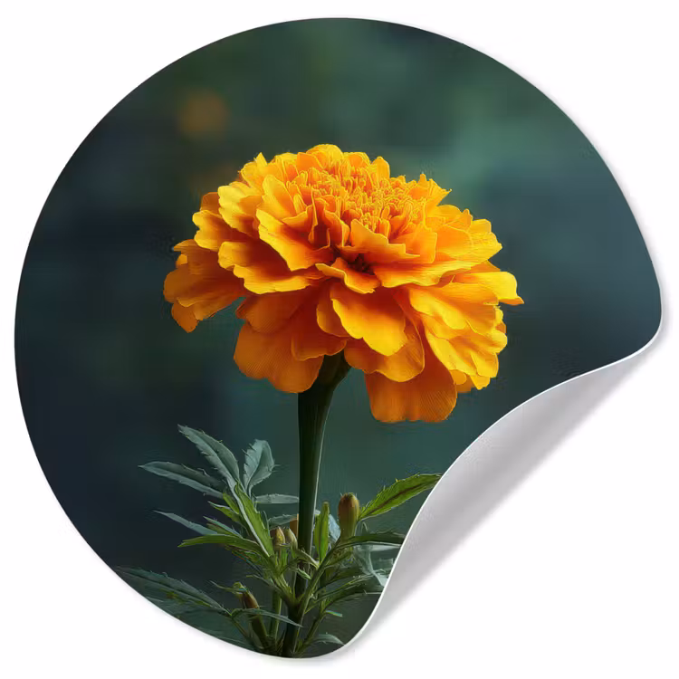Bloemblaadjes - Afrikaan - Oranje - Wazig Wandcirkel behangsticker klein -3d