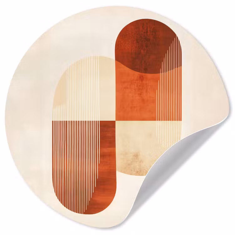 Bogen - Beige - Vormen Wandcirkel behangsticker klein -3d