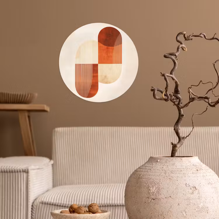 Bogen - Beige - Vormen Wandcirkel behangsticker klein -sfeer1