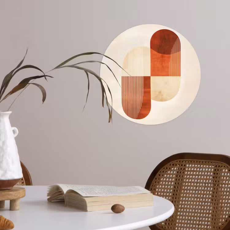 Bogen - Beige - Vormen Wandcirkel behangsticker klein -sfeer3