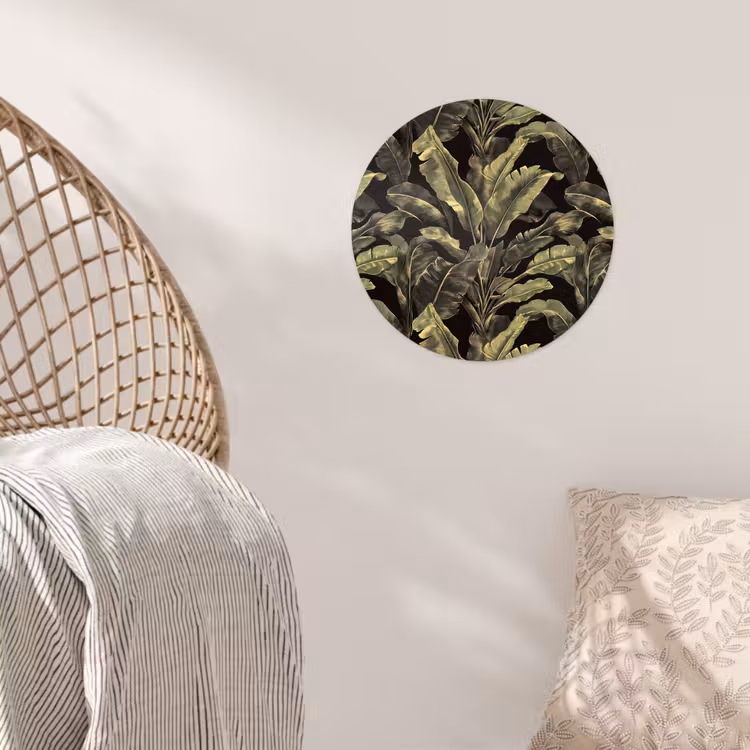 Botanisch - Bladeren - Groen Wandcirkel behangsticker klein 186 -sfeer4
