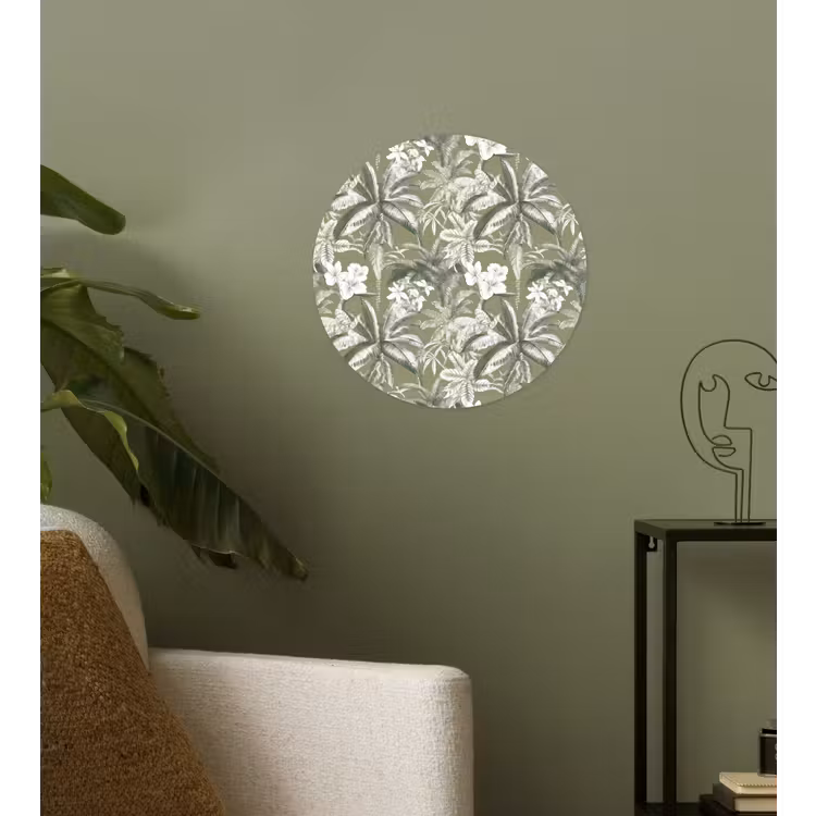 Botanisch - Bloemen - Groen Wandcirkel behangsticker klein 186 -sfeer2