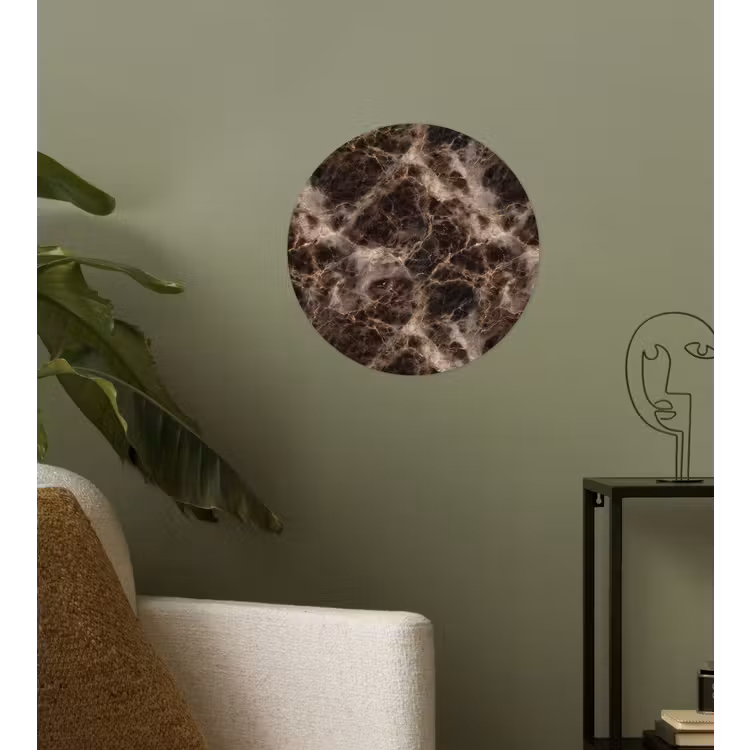 Bruin - Goud - Marmer Wandcirkel behangsticker klein 186 -sfeer2