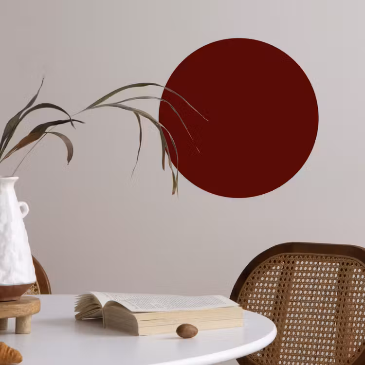 Burnt - Mahogany - Rood Wandcirkel behangsticker klein 186 -sfeer3