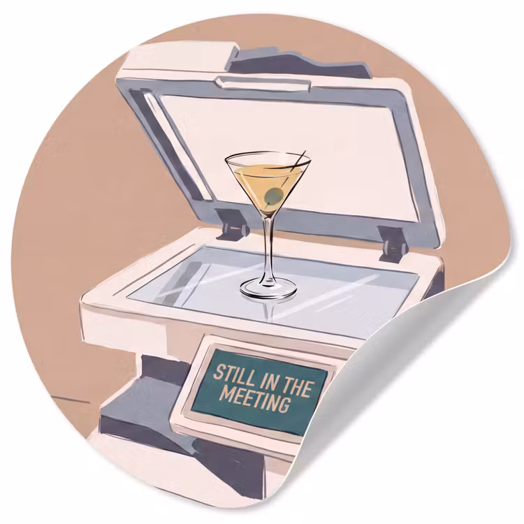 Kantoor - Drank - Humor - Illustratie Wandcirkel behangsticker klein -3d