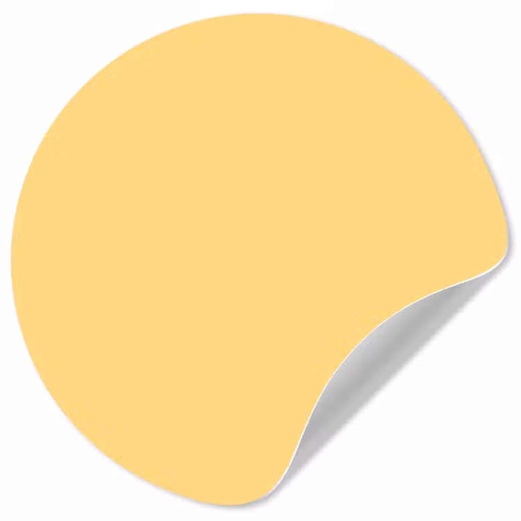Butter - Geel - Yellow Wandcirkel behangsticker klein 186 -3d