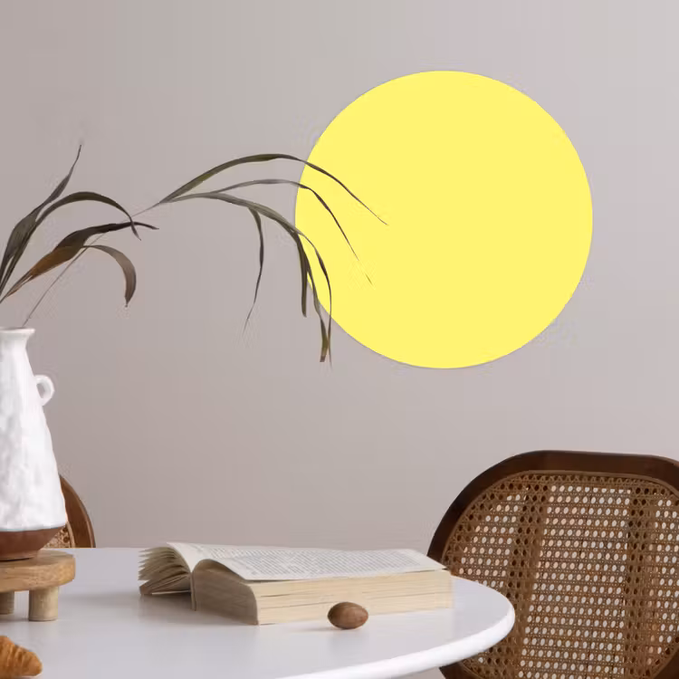 Buttery - Beige - Geel Wandcirkel behangsticker klein 186 -sfeer3