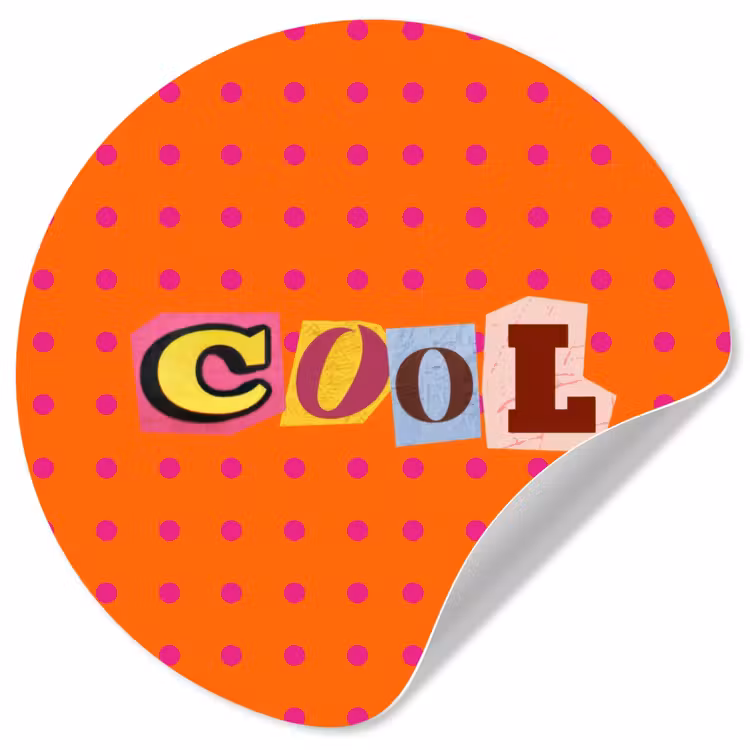 Cool - Stippen - Oranje Wandcirkel behangsticker klein -3d