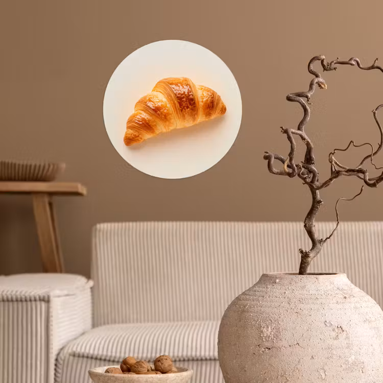 Croissant - Brood - Beige Wandcirkel behangsticker klein -sfeer1