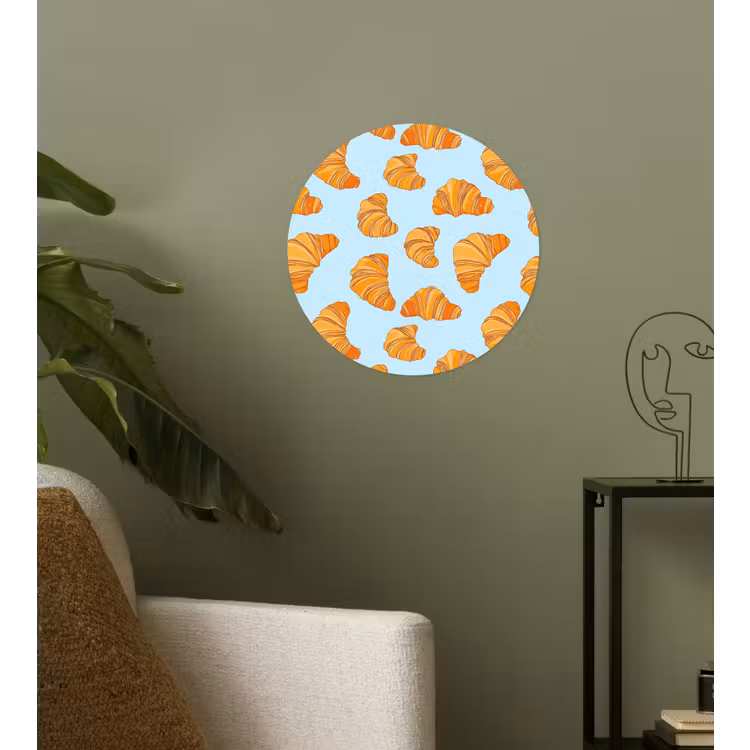 Croissant - Speels - Blauw Wandcirkel behangsticker klein 186 -sfeer2