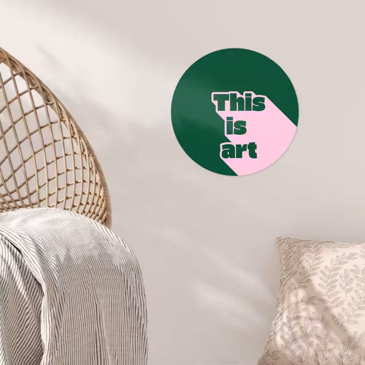 This is art - Schaduw - Roze Wandcirkel behangsticker klein -sfeer4