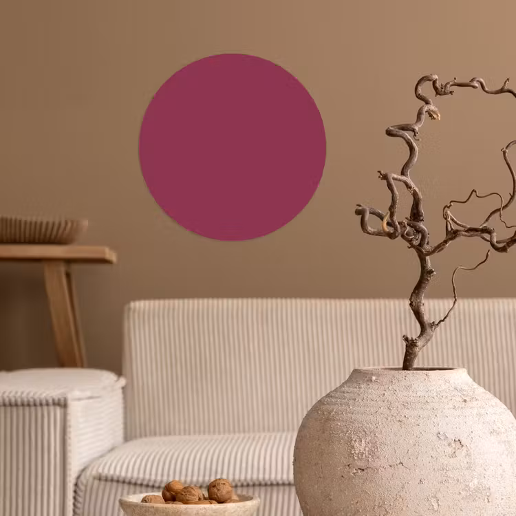 Deep - Rasberry - Rood Wandcirkel behangsticker klein 186 -sfeer1