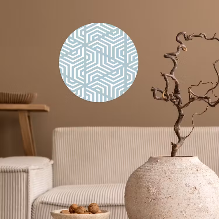 Design - Geometrie - Patroon - Driehoek Wandcirkel behangsticker klein 186 -sfeer1