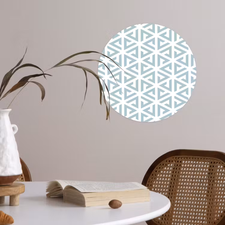 Design - Geometrie - Patroon - Driehoek Wandcirkel behangsticker klein 186 -sfeer3