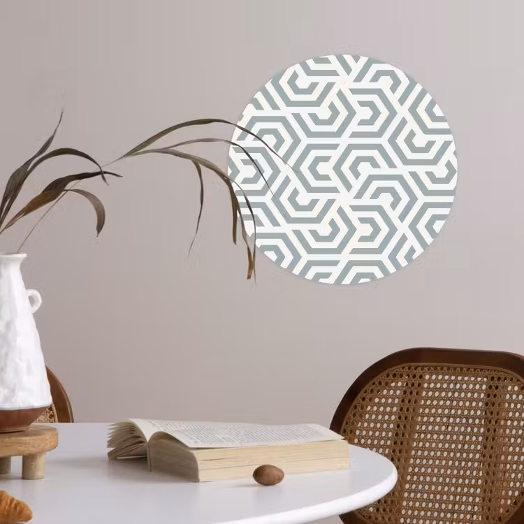 Design - Lijn - Patroon - Groen Wandcirkel behangsticker klein 186 -sfeer3