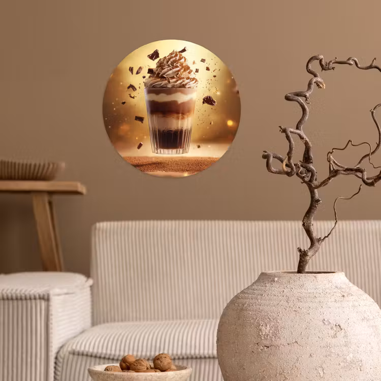 Dessert - Chocolade - Zoet - Eten Wandcirkel behangsticker klein -sfeer1