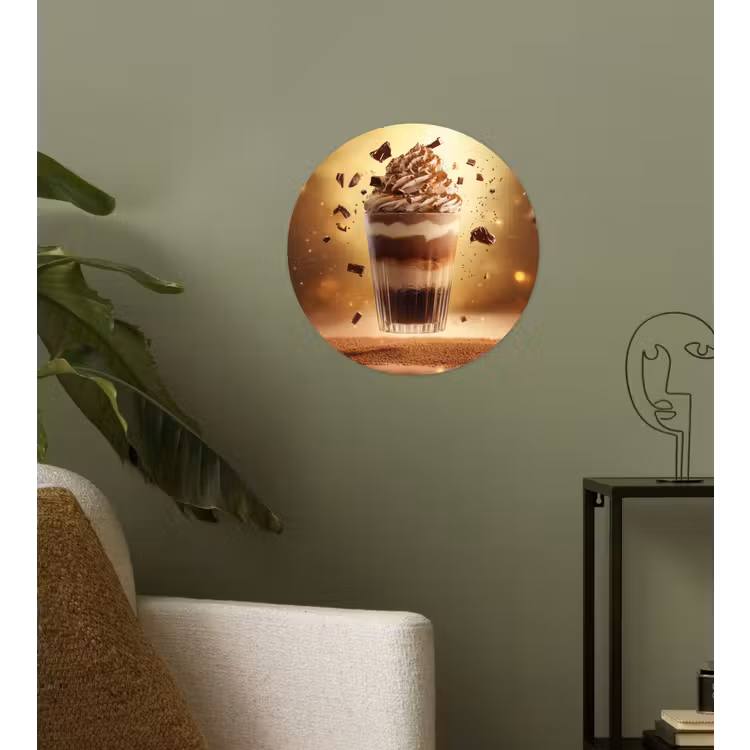 Dessert - Chocolade - Zoet - Eten Wandcirkel behangsticker klein -sfeer2