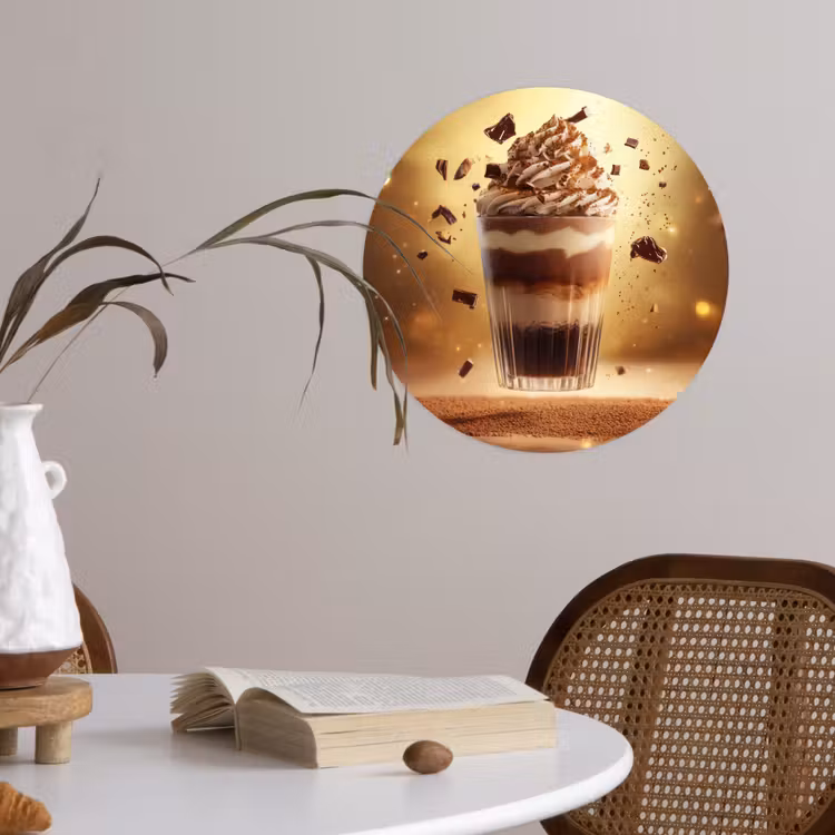 Dessert - Chocolade - Zoet - Eten Wandcirkel behangsticker klein -sfeer3
