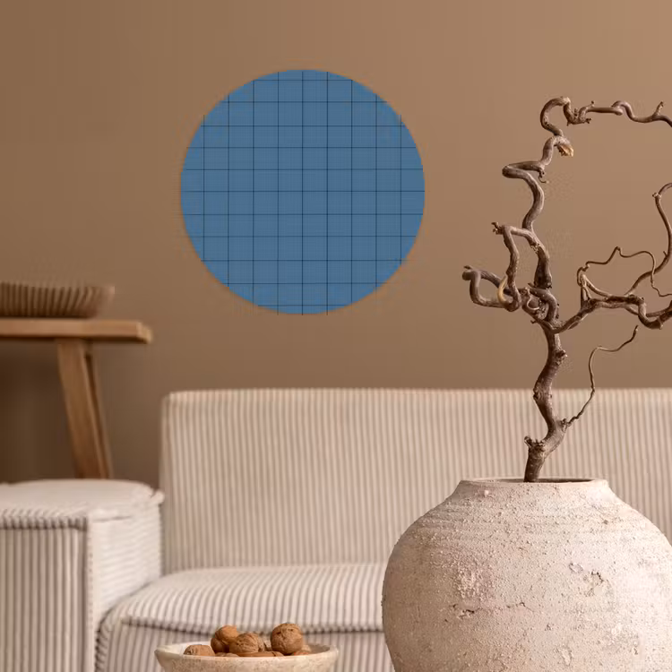 Ruiten - Geometrisch - Blauw Wandcirkel behangsticker klein 186 -sfeer1
